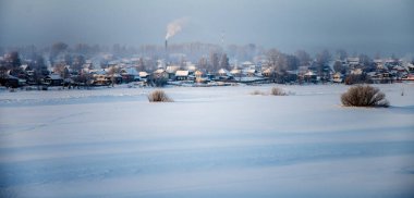 Stroganovlar 'ın mülkiyet odası, Usolye, Perm Territory, Rusya' da kış manzarası.