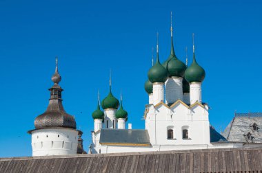Güneşli kış gününde Büyük Kremlin Rostov. Rusya 'nın Altın Yüzüğü.