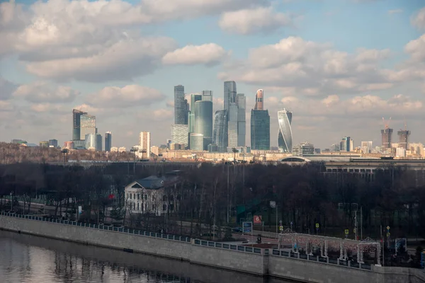 Centre Financier Commercial International Moscou City Dans Capitale Russe Gratte — Photo