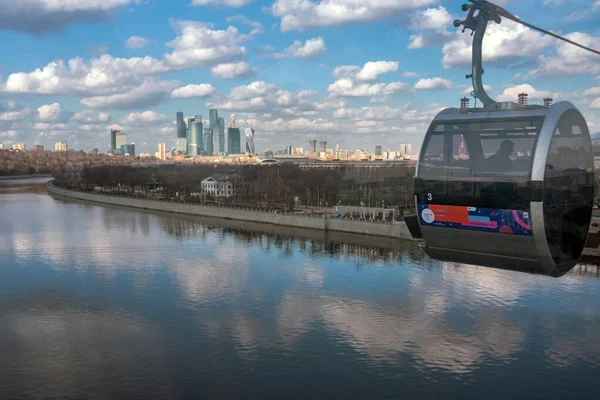 Moscow Rússia Fevereiro 2020 Vista Uma Cabine Primeiro Teleférico Moscou — Fotografia de Stock