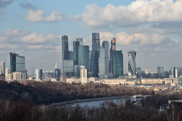 Centre Financier Commercial International Moscou City Dans Capitale Russe Gratte — Photo