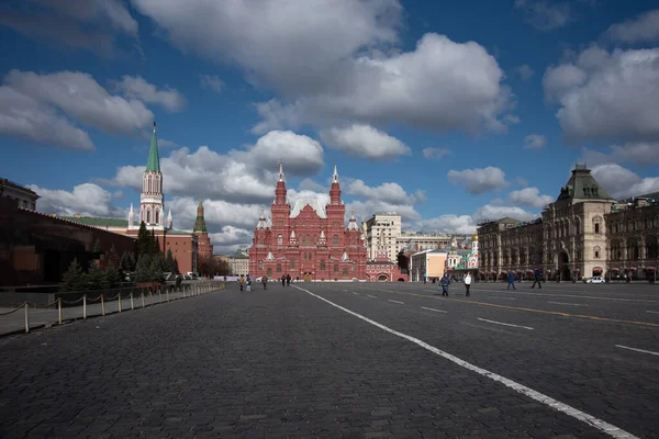 Moskou Rusland Maart Een Rode Plein Leeg Speciale Preventieve Maatregel — Stockfoto