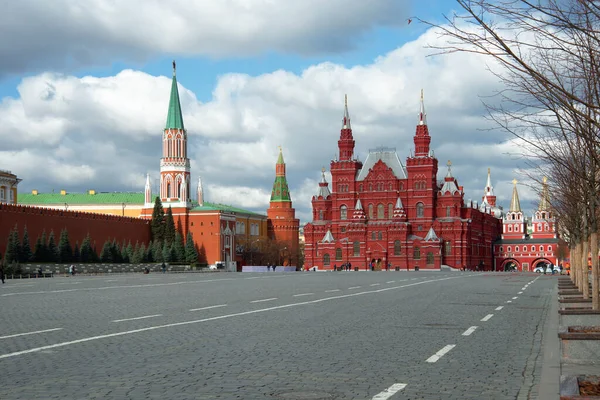 Moskou Rusland Maart Een Rode Plein Leeg Speciale Preventieve Maatregel — Stockfoto