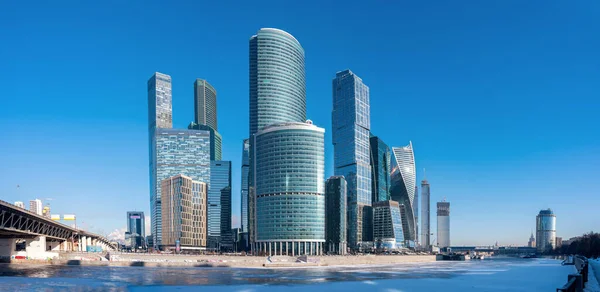 Moscow Russia Februar 2021 Byen Moskva Vinterdagen Forretningsdistrikt Moskva Blå – stockfoto