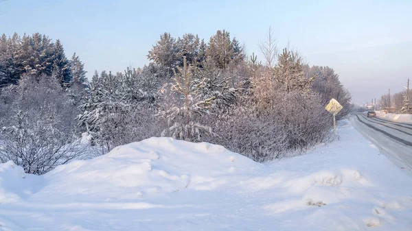 Zimní Krajina Oblasti Stroganovské Komnaty Usolye Perm Territory Rusko — Stock fotografie