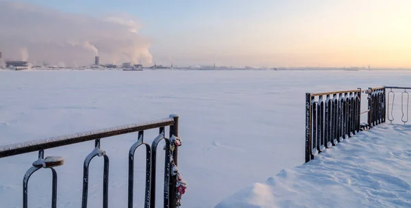 Paesaggio Invernale Nella Zona Della Camera Della Tenuta Stroganovs Usolye — Foto Stock