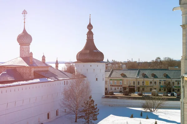 Rostov Grande Kremlin Dia Ensolarado Inverno Anel Ouro Rússia — Fotografia de Stock