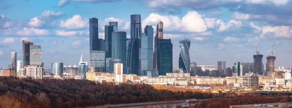 Internationales Finanz Und Geschäftszentrum Moskau City Der Russischen Hauptstadt Gigantische lizenzfreie Stockfotos