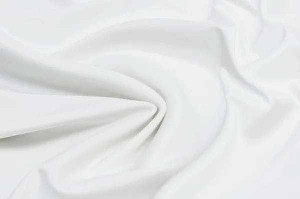 Αφηρημένο Λευκό Μετάξι Σατέν Ύφασμα Υφή Φόντο Απαλές Γραμμές — Φωτογραφία Αρχείου