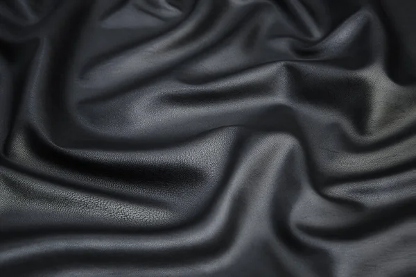 Black Fabric Texture Background Wavy Fabric Slippery Black Color Luxury ...