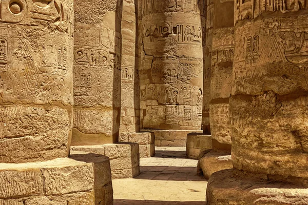 Grande Sala Ipostila Presso Templi Karnak Antica Tebe Luxor Egitto Foto Stock