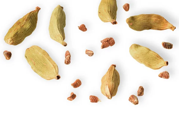 Cardamom Seeds Isolated White Background — Stock Photo, Image