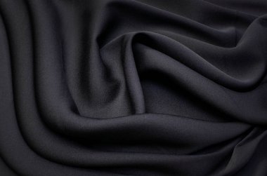 Doku, arka plan, desen. Terzi için Siyah Rayon Kumaşı.