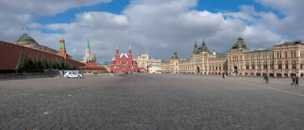 Panorama Della Piazza Rossa Senza Turisti Mosca Russia — Foto Stock