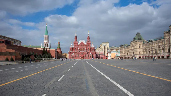 Panorama Des Roten Platzes Ohne Touristen Moskau Russland — Stockfoto