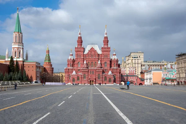 Panorama Van Het Rode Plein Zonder Toeristen Moskou Rusland — Stockfoto