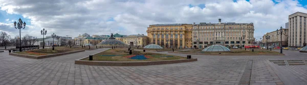 Covid Våren Manezhnaya Torget Manezhnaya Torget Mest Kända Platserna Moskva — Stockfoto