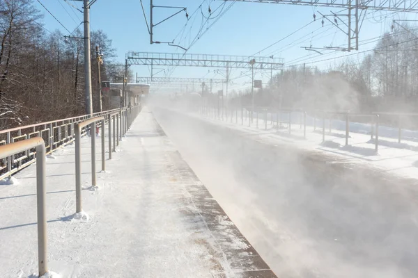 Vorovskogo Ville Russie Février 2021 Train Banlieue Quai Khrapunovo Dans — Photo