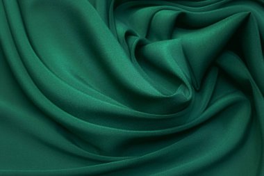 Sanatsal düzende yeşil krep de İpek kumaşı