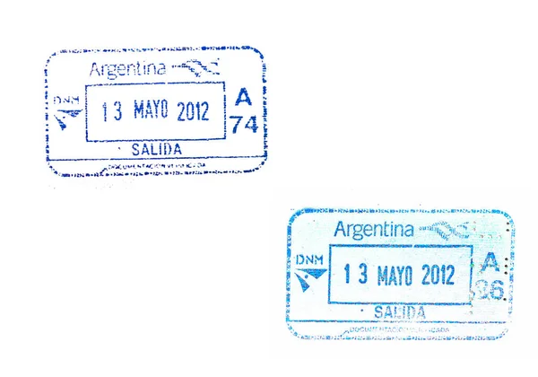 Kleurrijke Paspoort Stempels Achtergrond Wit — Stockfoto
