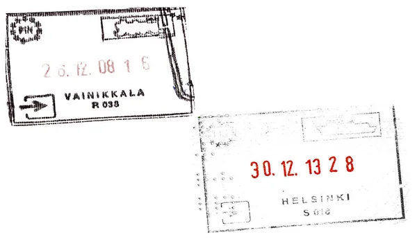 白のカラフルなパスポートスタンプ — ストック写真