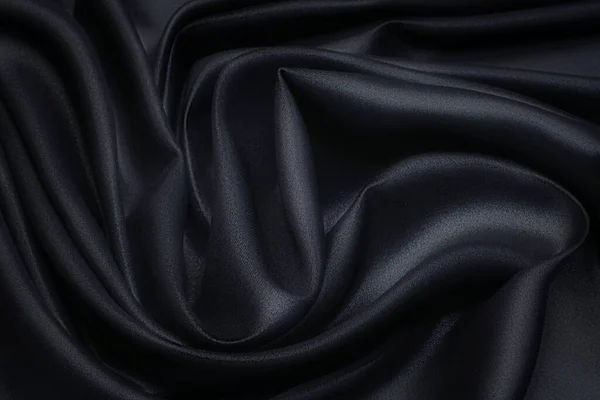 Zijde Stof Cadi Zwarte Kleur Artistieke Lay Out — Stockfoto