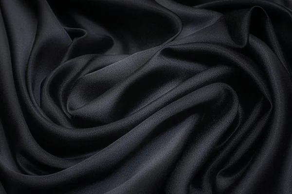 Tecido Seda Cadi Cor Preta Layout Artístico — Fotografia de Stock