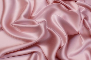 İpek kumaş, saten. Renk kırmızı (pembe, fuşya). Doku, arkaplan, desen.