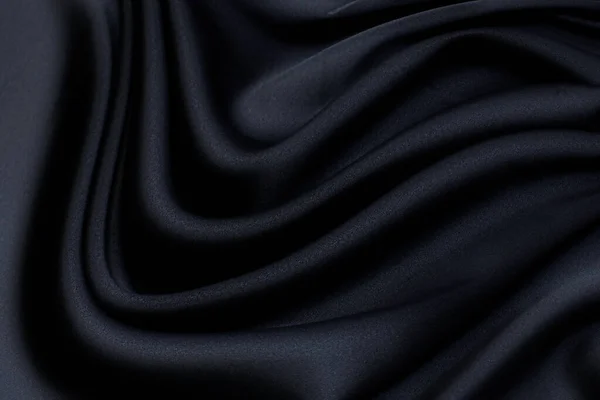 丝绸面料缎子黑色 — 图库照片
