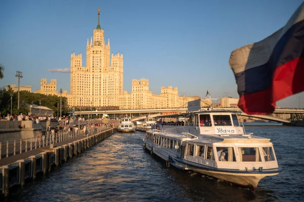 Moskau Russland Juli 2021 Blick Auf Den Moskauer Damm Und Stockfoto