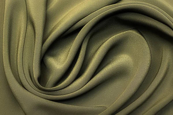 Tecido Seda Crepe Chine Cáqui Layout Artístico Textura Fundo Modelo — Fotografia de Stock