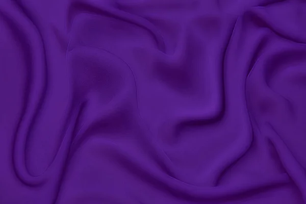 Belle Élégante Ondulée Violet Violet Satin Soie Tissu Luxe Texture — Photo