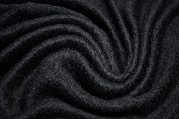 Textura Tela Seda Satén Gris Oscuro Negro Lujoso Fondo Tela — Foto de Stock