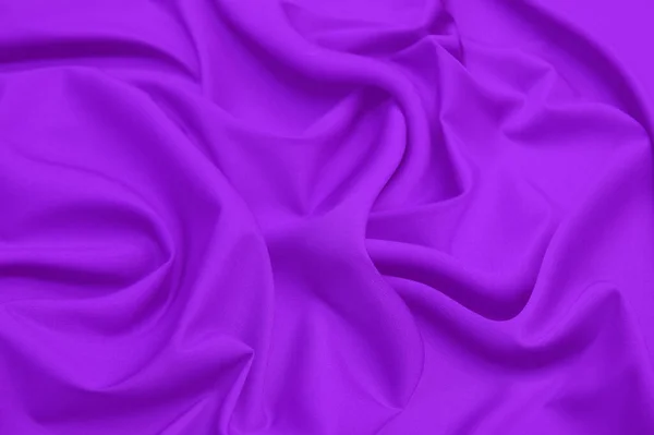 Belle Texture Lisse Élégante Tissu Violet Ondulé Violet Fond Abstrait — Photo