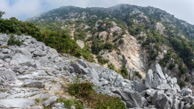 Yunanistan 'daki Agion Oros (Athos Dağı) tepesinde