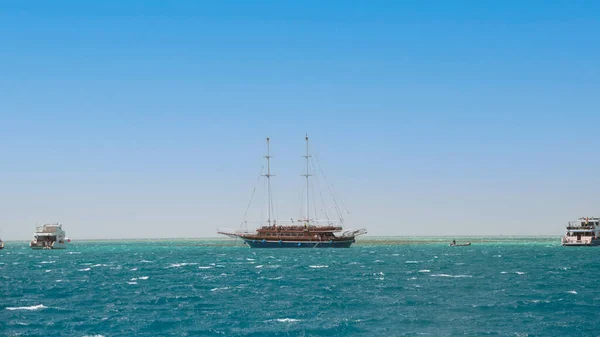 Yachts Croisière Heure Été Mer Rouge Egypte Près Hurghada — Photo