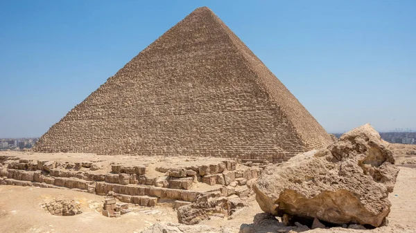 Μεγάλες Πυραμίδες Της Γκίζας Μνημείο Παγκόσμιας Κληρονομιάς Unesco Αίγυπτος — Φωτογραφία Αρχείου