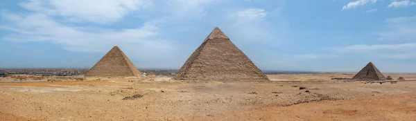 Great Pyramids Giza Unesco World Heritage Site Egypt — Stock Photo, Image