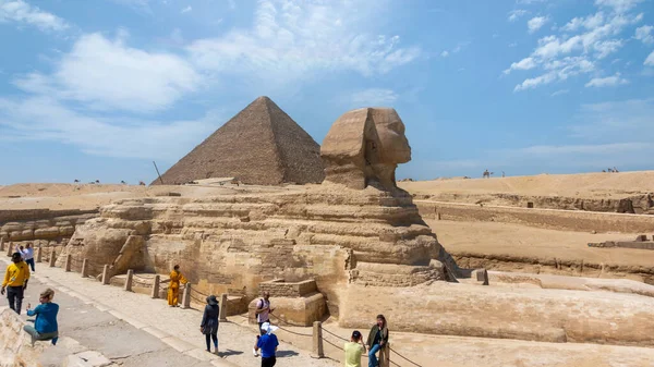 Égypte Caire Avril 2021 Grandes Pyramides Gizeh Site Patrimoine Mondial — Photo