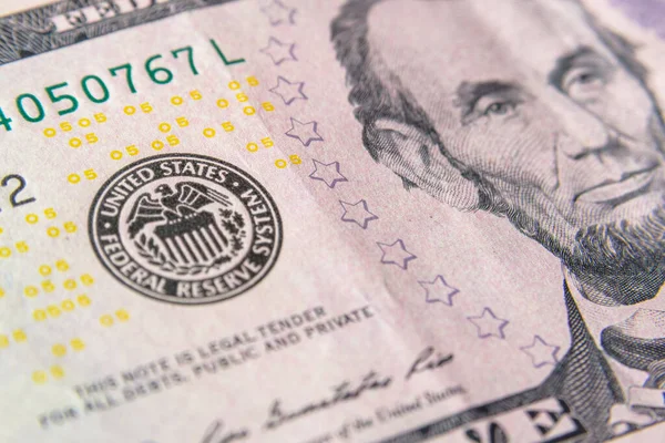 Symbole Timbre Système Fédéral Réserve Des États Unis Sur Dollar — Photo