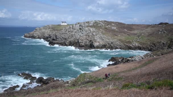 Pointe du Millier v Beuzec Cap Sizun — Stock video