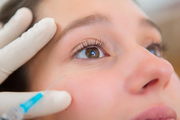 Close up view of a lip injection — Stock Photo, Image