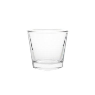 Yüksek çözünürlükte beyaz bir arka plan üzerinde izole cam