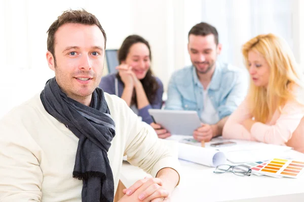 Portrait of an architect student during meeting — Stock Photo, Image