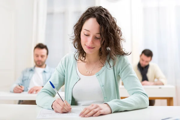 Young attractive student during lessons at school — Stock Photo, Image