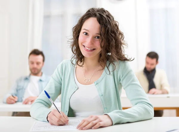 Young attractive student during lessons at school — Stock Photo, Image