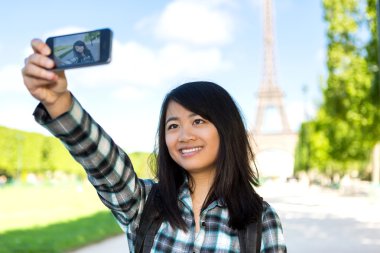 paris alarak selfie genç çekici Asya turizm