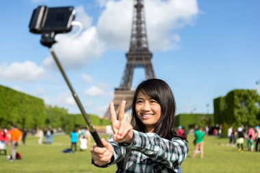 paris alarak selfie genç çekici Asya turizm