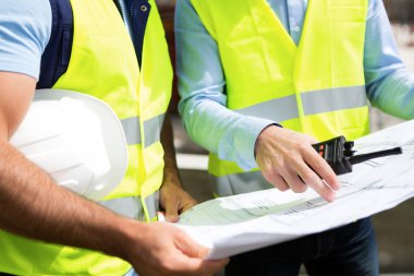 planları bir inşaat sitesinde ayrıntılarını