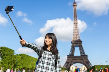 paris alarak selfie genç çekici Asya turizm